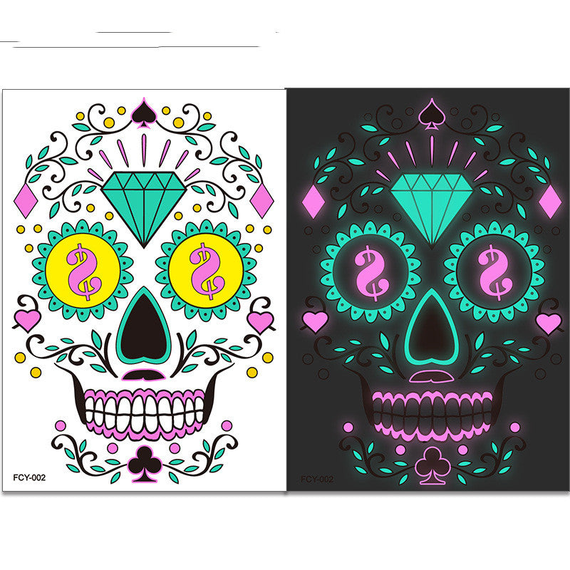 Funny Halloween Two-color Luminous Tattoo Stickers