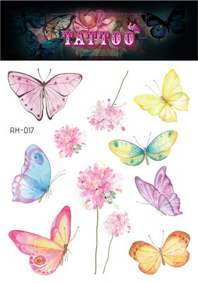 Waterproof Glitter Butterfly Tattoo Stick Gradient Tattoo
