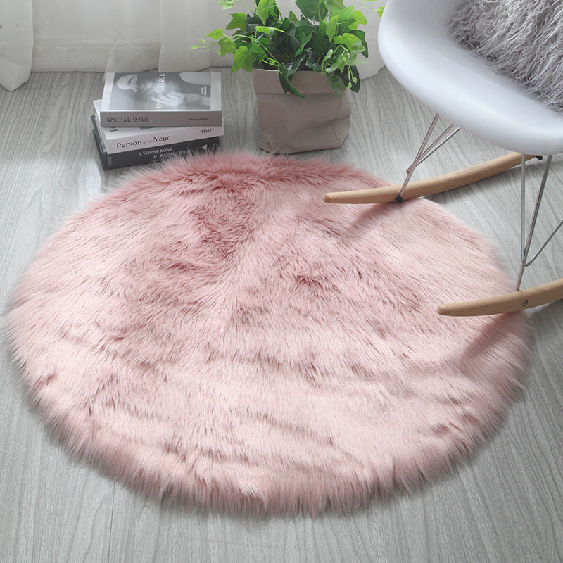 Living Room Bedroom Round Solid Color Carpet