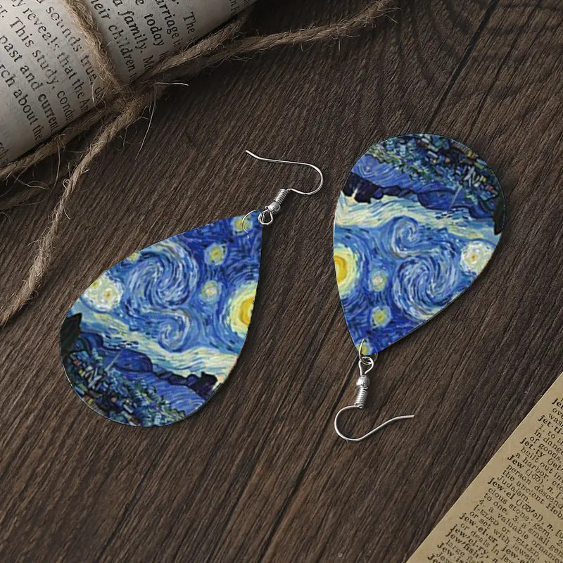 Alpcamers Double-sided Printing Starry Night Earrings