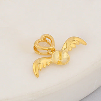 S925 Silver Pearl Pendant Women's Fashion Temperament Design Fetal Hair Angel Pendant