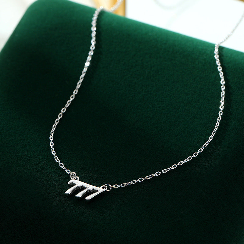 S925 Silver Lucky Digital Necklace For Women