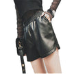 Women's High Waist Plus Size Leather Short