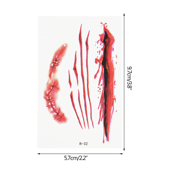 Halloween Scar Pattern Tattoo Stickers Waterproof