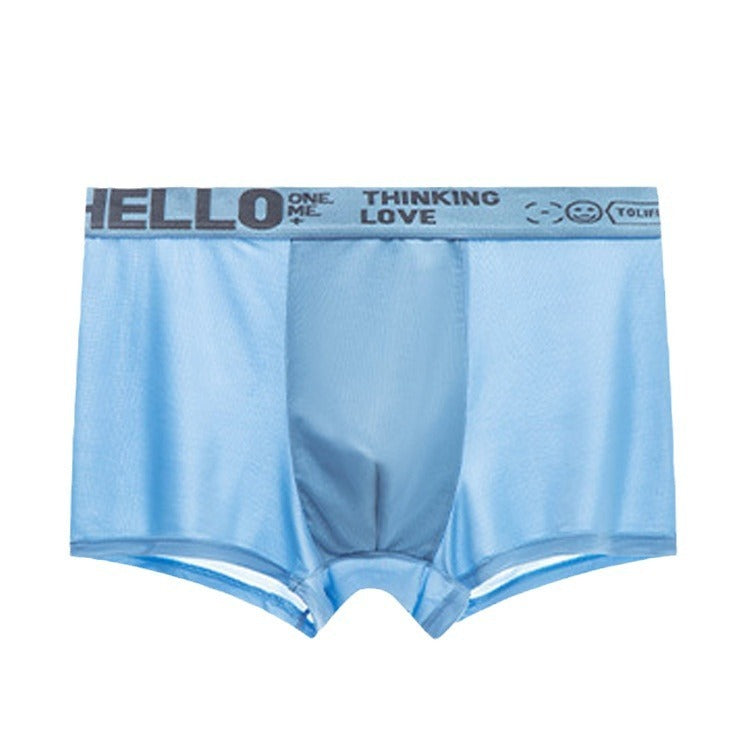 Popular HELLO Ice Silk Men's Underwear Youth Boxer