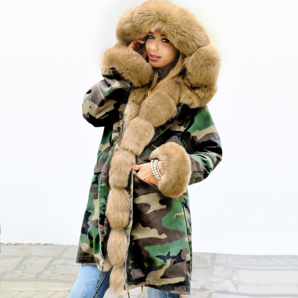 Plus Velvet Warmth And Thick Mid-length Cotton Coat