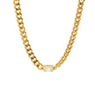 Stainless Steel Necklace Bracelet Jewelry Inlaid Rectangular Zircon 18K Gold Cuban Link Chain Necklace