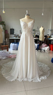 Strap Fishtail Wedding Dress Bridal Slim Satin Lace Dress