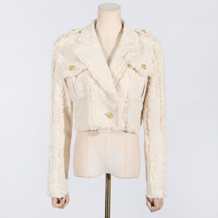 Fashion Tassel Short Jacket Skirt Two-piece Set