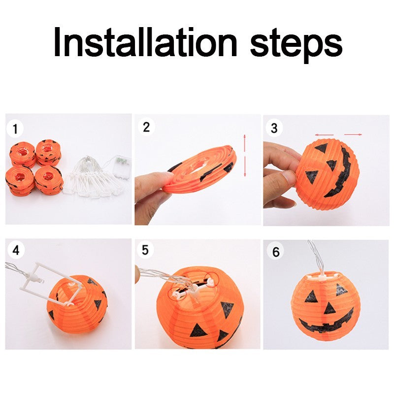 10LED Halloween Curtain Pumpkin Lantern String Fairy Lights Party Decor Hot NEW