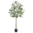 Artificial Olive Tree, 6 FT Tall Faux Plant, Secure PE Material & Anti-Tip Tilt Protection Low-Maintenance Plant, Lifelike Green Fake Potted Tree For Home Office Warehouse Decor Indoor Outdoor