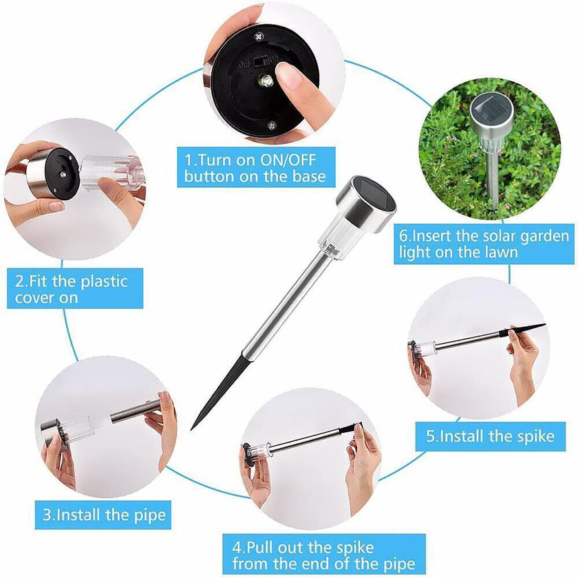 Solar Lights Outdoor Garden Solar Stake Lights Patio Pathway Lighting 10 Pieces