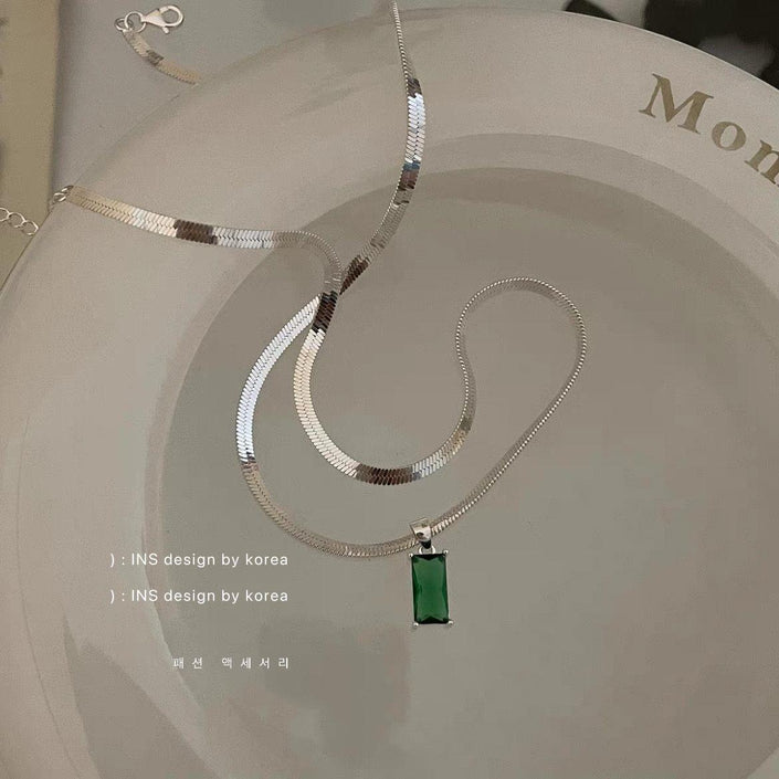 Ins Girl Special-interest Design Color Rhinestone Snake Bones Chain