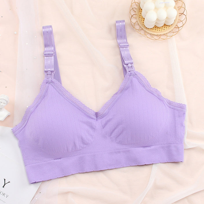 Wireless Maternity Nursing Underwear Front Buckle Bra