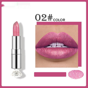 Pearlescent Color Thin And Glittering Lipstick Moisturizing