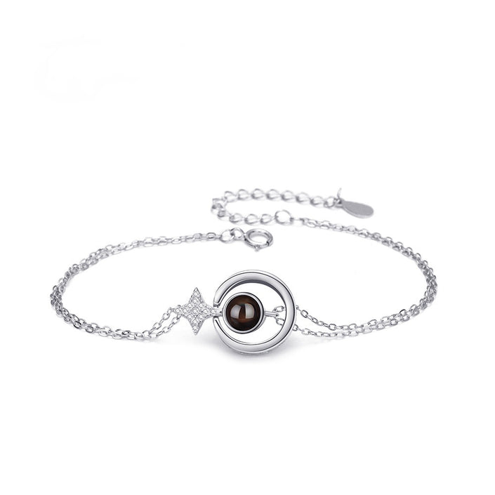 S925 Round Star Studded Diamond Women's Bracelet