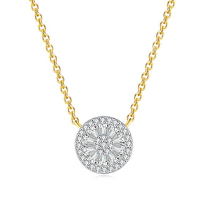 European And American Hip Hop Style Inlaid Zircon Two-color Electroplating Classic Round Necklace