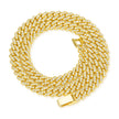 9mm Cuban Link Chain Alloy Single Row Drill Men's Necklace
