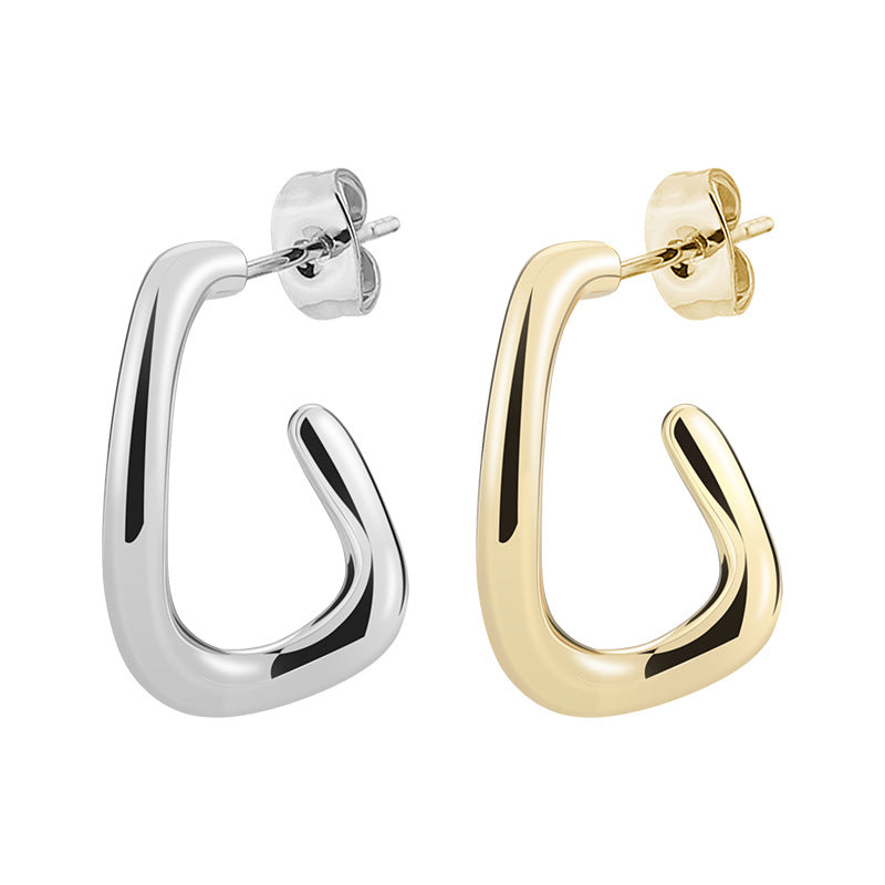 Fashionable Simple Niche Ins Advanced Design Versatile U-shaped Titanium Steel Earrings