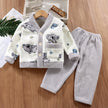 New Children's Homewear Boys And Girls Flannel Pajama Coat Thickened Warm Two-piece Set