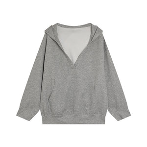 Gray Hooded Sweater Set Women's Skirt Two-piece Set