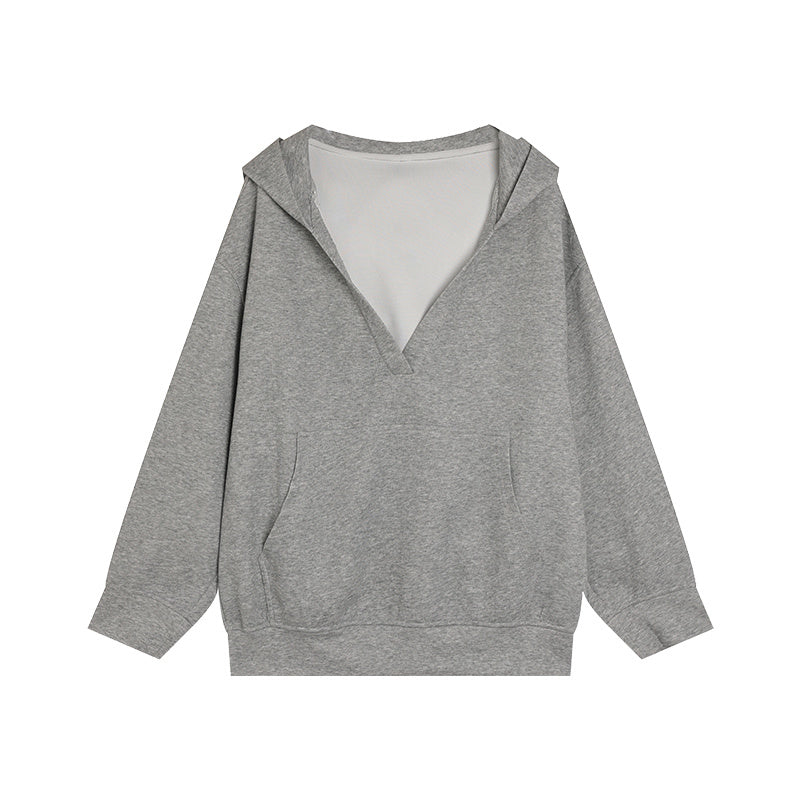 Gray Hooded Sweater Set Women's Skirt Two-piece Set