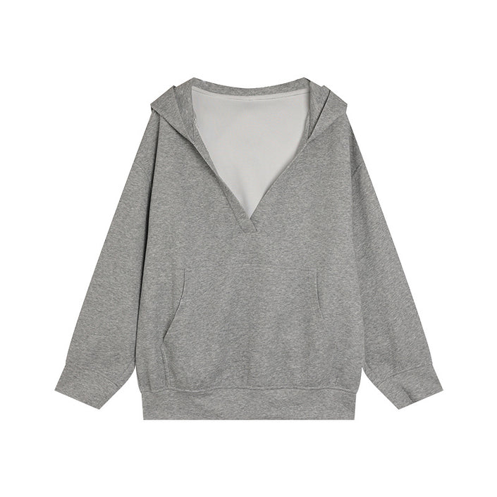 Gray Hooded Sweater Set Women's Skirt Two-piece Set