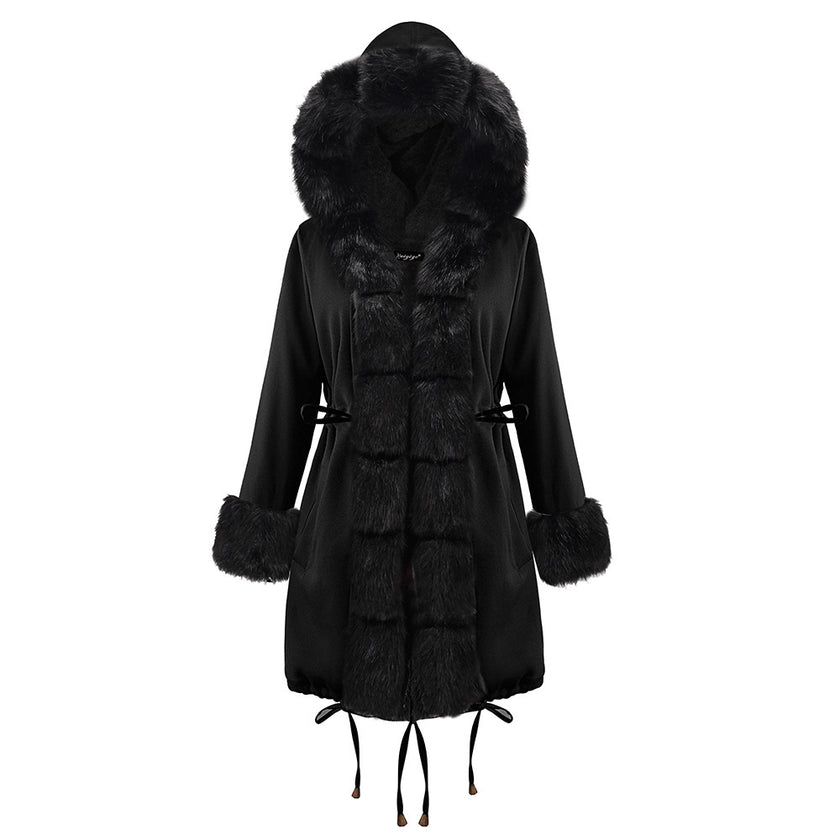 Plus Velvet Warmth And Thick Mid-length Cotton Coat