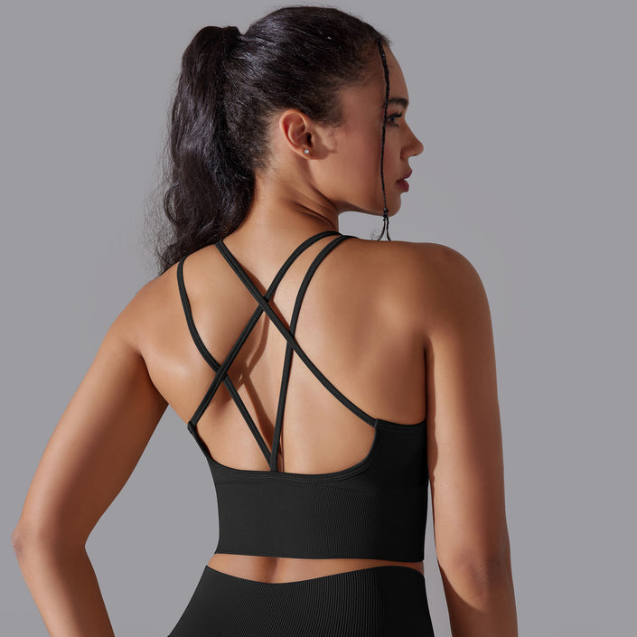 Solid Color Cross Beauty Back Exercise Underwear yoga
