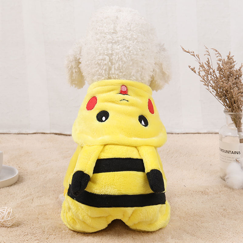 Pet Clothes Autumn Winter Cute Cat Costume Cartoon Cosplay Cat Coat Home Pajamas Hoodie Cat Outfit Kitten Clothes Lovely Fashion