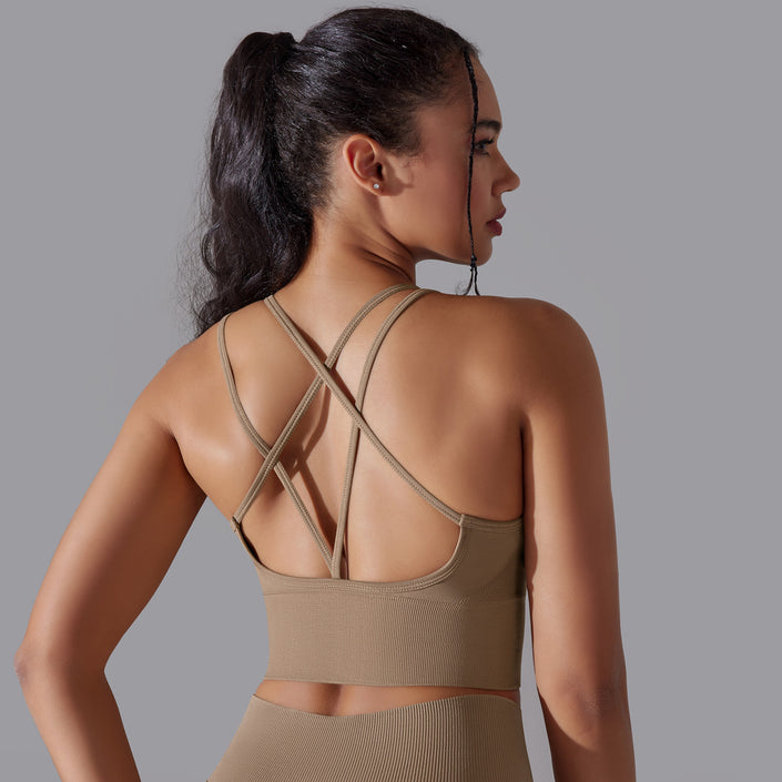 Solid Color Cross Beauty Back Exercise Underwear yoga