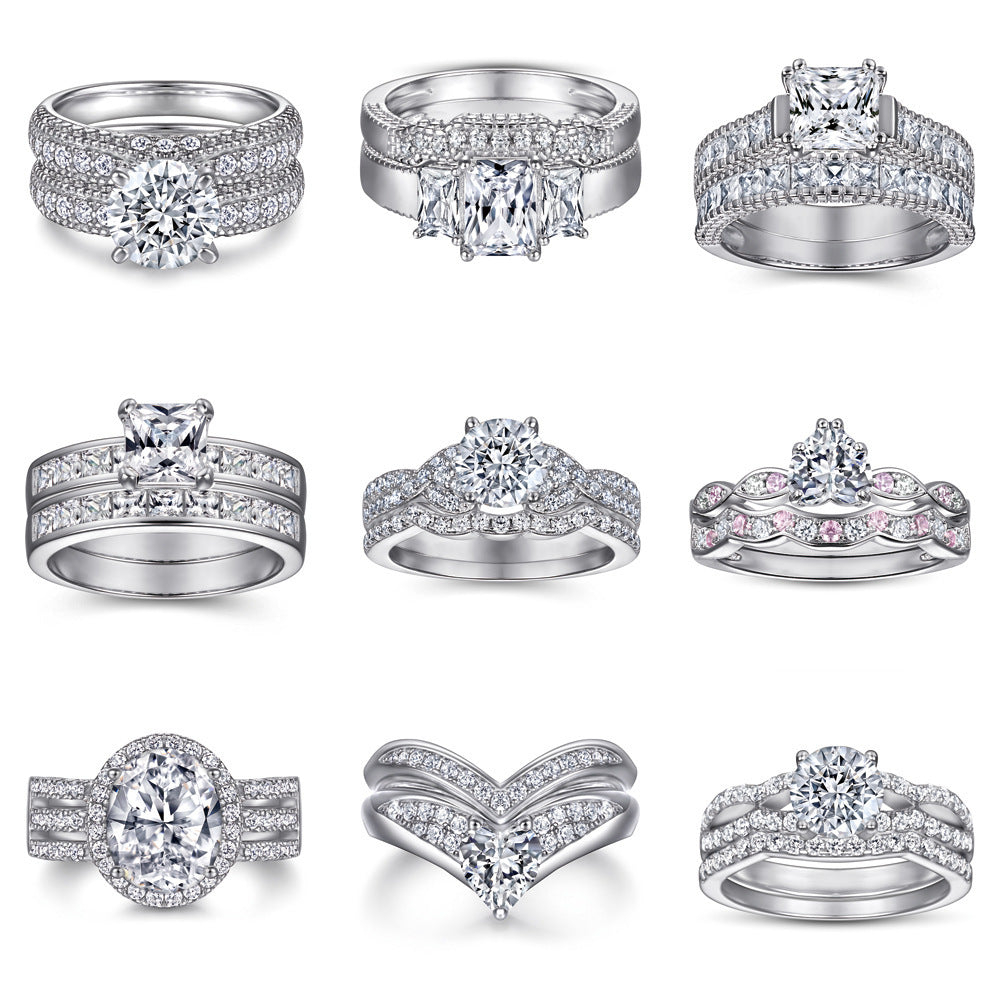 925 Sterling Silver Ring For Women Combination Sets