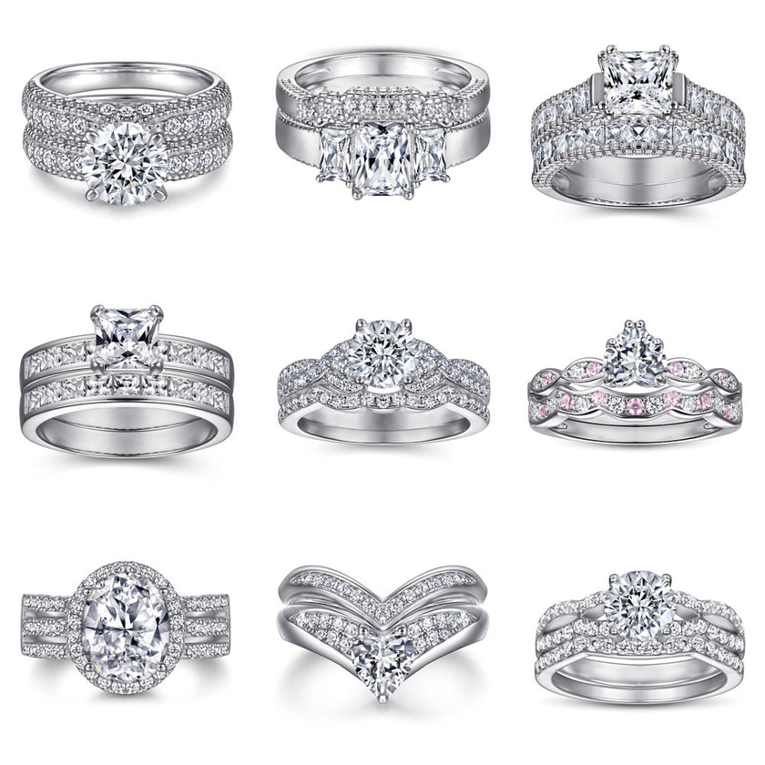 925 Sterling Silver Ring For Women Combination Sets