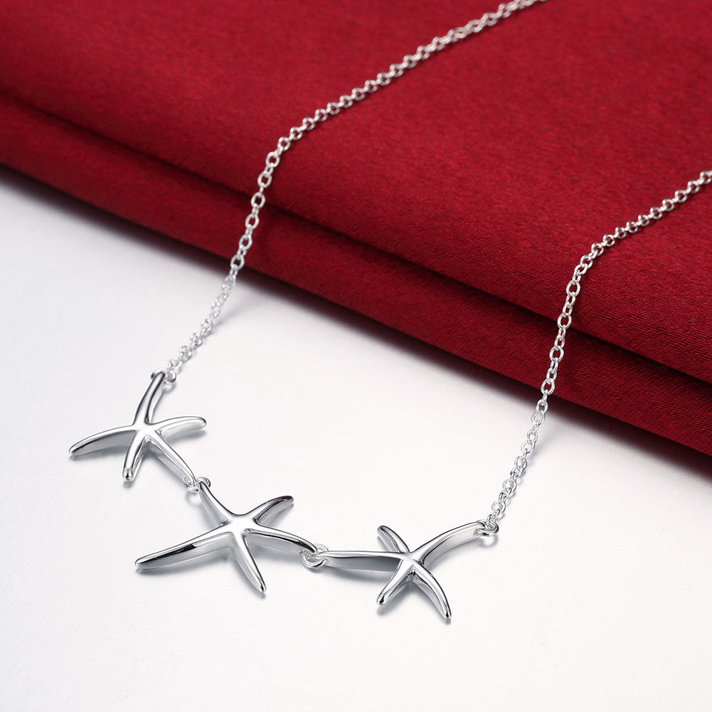 Women's Three Seastars Pendant Necklace
