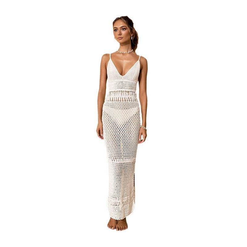 Beach Dress Women's Solid Color Knitted Beach Bikini