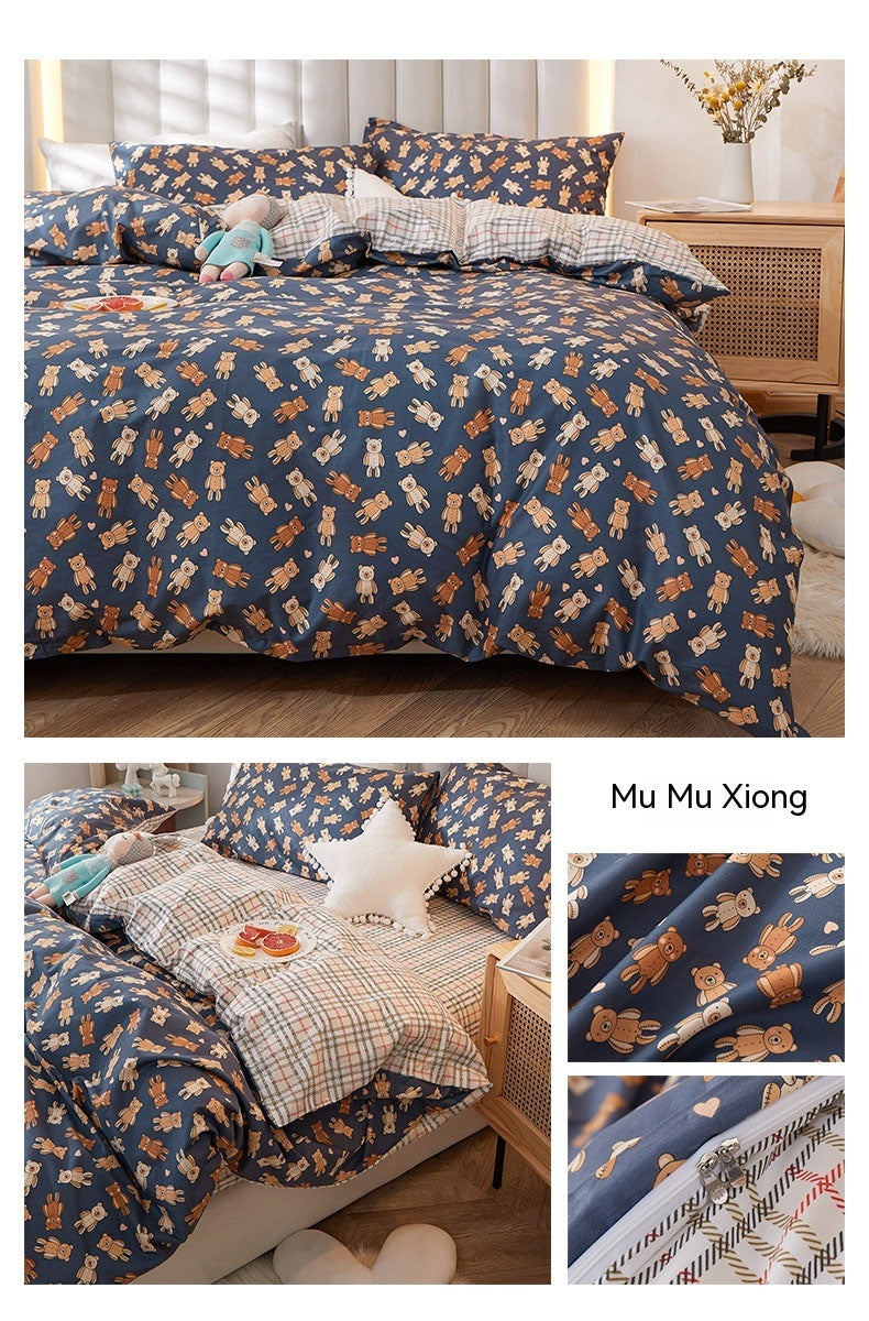 Pure Cotton Bedding Set Of Four Pieces