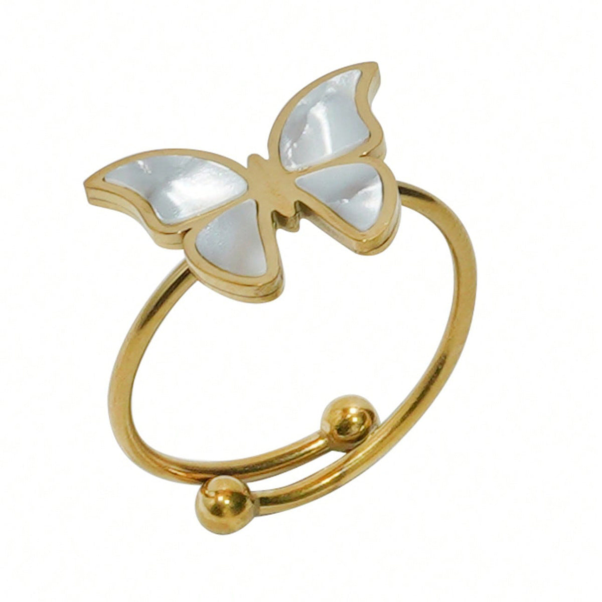 Lxalry 18K Gold Plated Butterfly Jewelry Set With Mirror Polish  Hypoallergenic Skin Safe 4PCS Necklace Earrings Bracelet Ring For Women, Never Fade Luxury Gift For Her