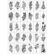 Sketch Flower Tattoo Sticker Black And White Scar Cover Up Rose Temporary Tattoo Sticker Package