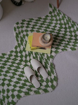 Checkerboard Tufted Shaped Anti-Slip Carpet