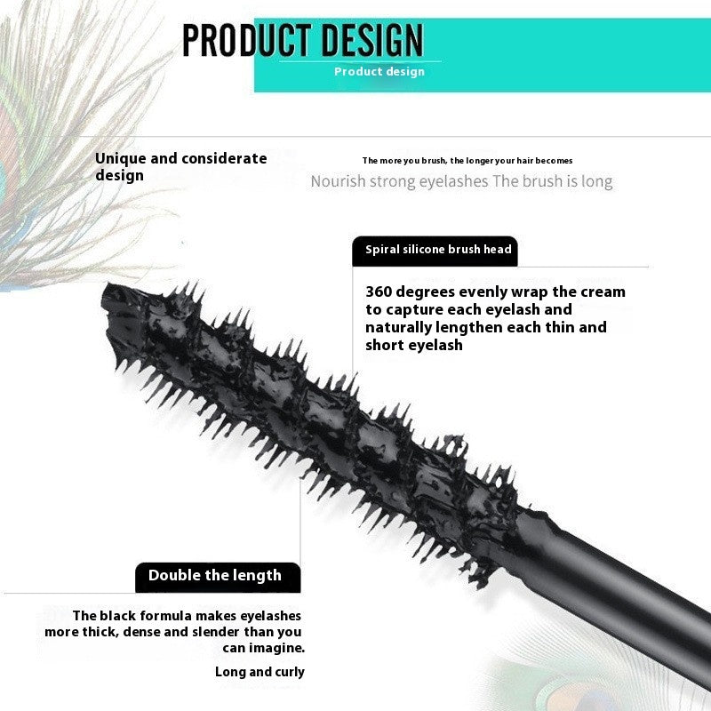 Waterproof Sweat-proof Thick Long Curling Base Peacock Mascara