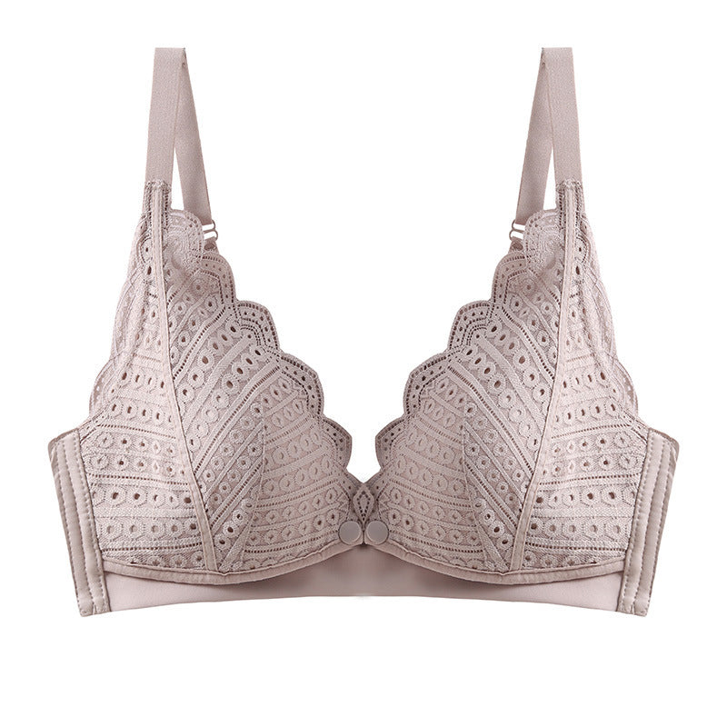 Lace Maternity Underwear Gathering Seamless Hands-Free Nursing Bra