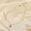 Stainless Steel White Shell Moon Necklace Gold-plated Round