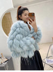 Fox Fur Fur Coat Female Short Tassel Thicken Coat