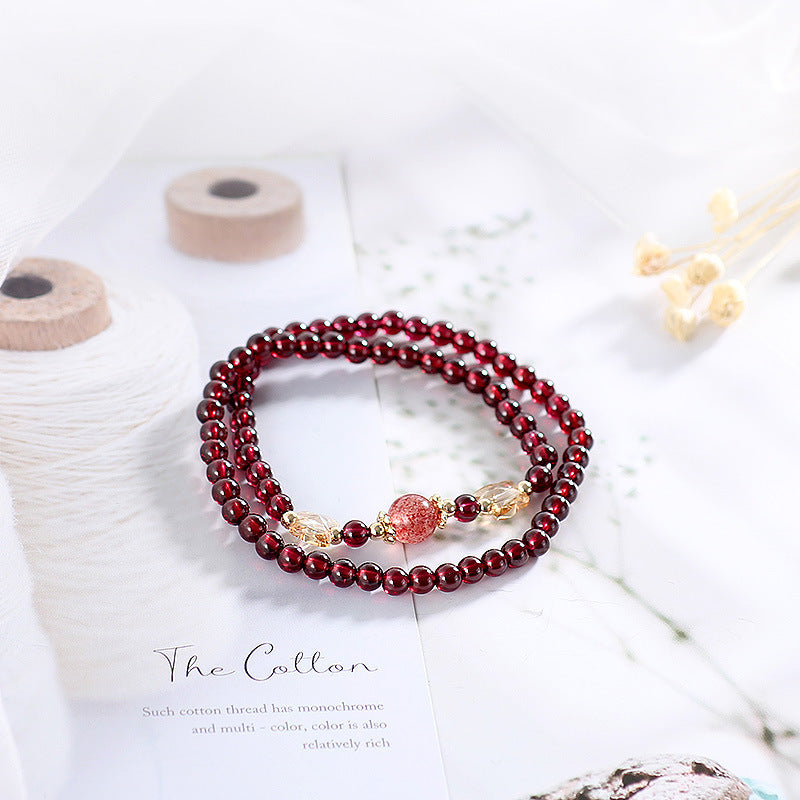 Natural Crystal Garnet Bracelet