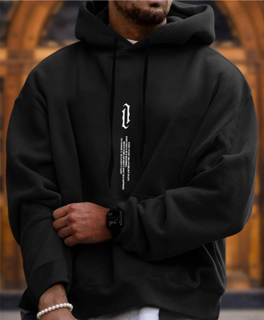 Men's Pullover Printed Hooded Sweater