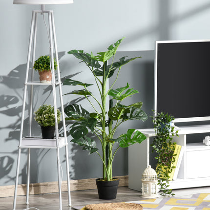 100cm/3.3FT Artificial Monstera Tree Decorative Cheese Plant 21 Leaves With Nursery Pot, Fake Tropical Palm Tree For Indoor Dcor
