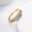 Zircon Micro-inlaid Starry Ring Champagne Gold Diamond Ring For Women