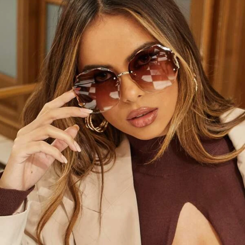 Women's Irregular Rimless   Sunglasses