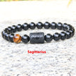 Twelve Constellation Elastic Bracelet Men Obsidian Couple