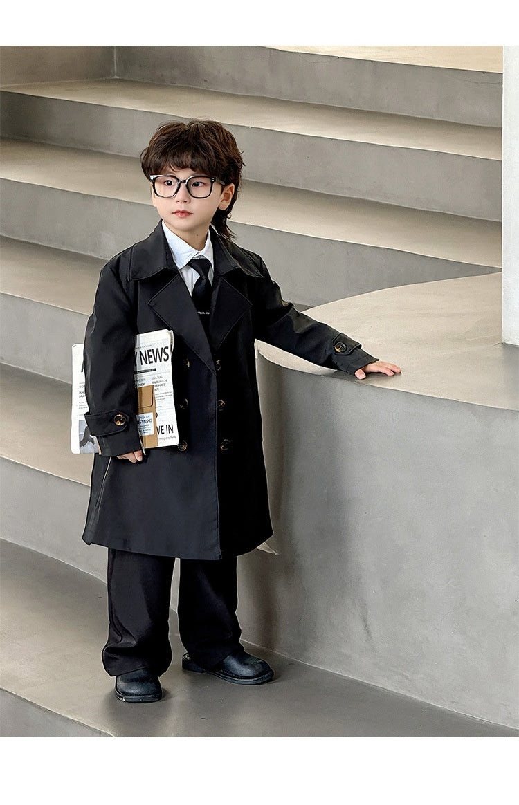 Children's Long British Coat Trendy Cool